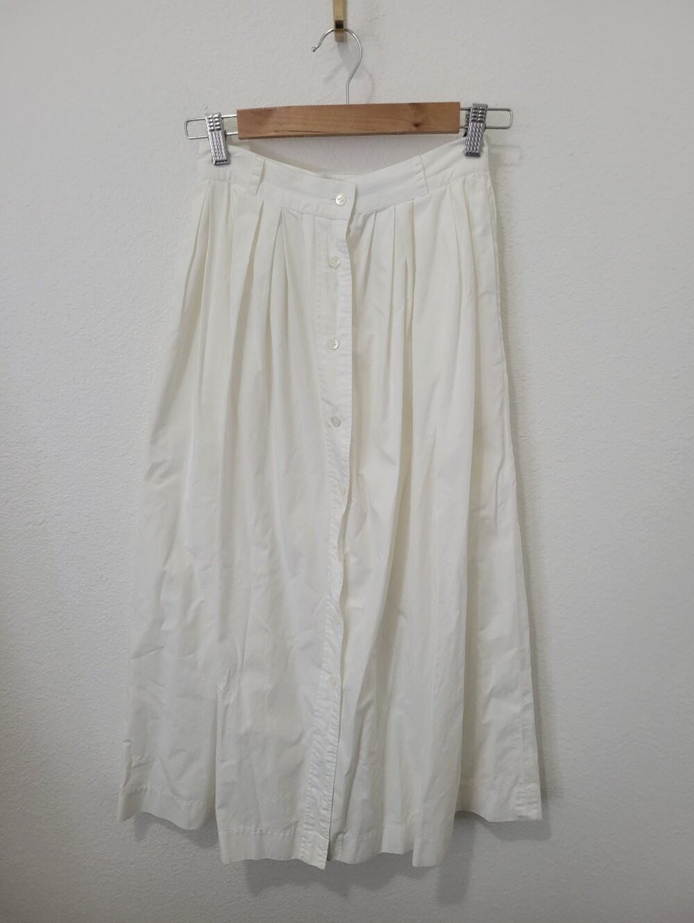 Ralph Lauren Vintage Button Front Pleated Midi Skirt